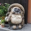 信楽焼きたぬき 20号粉引き風福々ひねり狸 陶器タヌキ［ta-0096］|たぬき