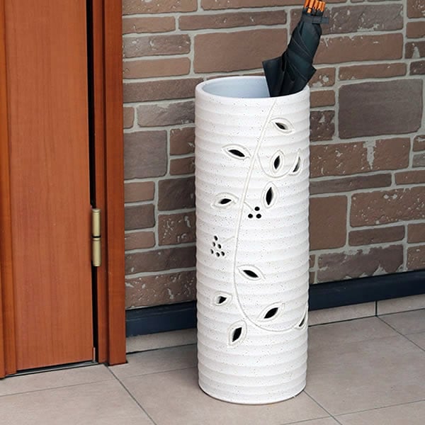 信楽焼 傘立て 信楽焼きかさたて 花透し長傘立て 陶器かさたて しが