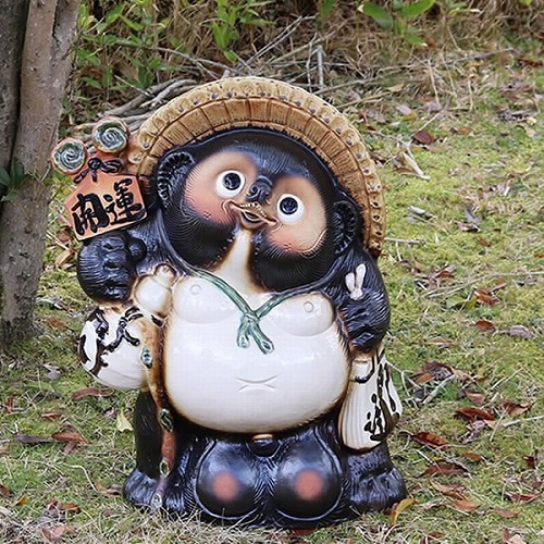 信楽焼 たぬき 信楽焼きたぬき 18号開運狸 陶器タヌキ 狸 ［ta-0053