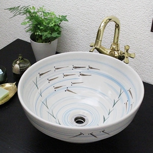 絵柄火鉢大型風景かめ陶器