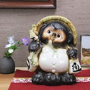信楽焼 たぬき 信楽焼きたぬき 8号ひねり狸オス 陶器タヌキ［ta-0180