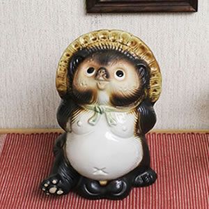 信楽焼 たぬき オス 信楽焼 たぬき 信楽焼きたぬき 7号散歩狸オス 陶器タヌキ［ta-0182