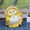 信楽焼きたぬき 6号踊り狸(黄) 陶器タヌキ［ta-0185］|たぬき
