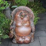 信楽焼きたぬき 古狸庵作 35号手作り大狸 陶器タヌキ 大タヌキ しがらきやき ［tt-0100］