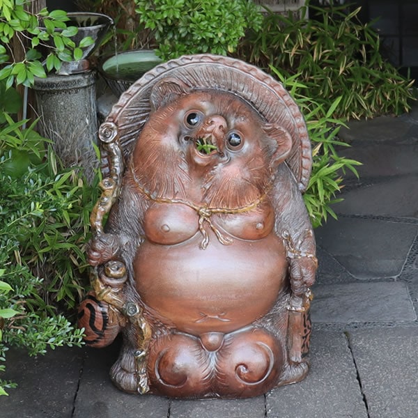 信楽焼 たぬき 信楽焼きたぬき 古狸庵作 35号手作り大狸 陶器タヌキ 大