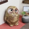 信楽焼きふくろう　親子フクロウ　親(茶)　陶器フクロウ置物［fu-0011］|ふくろう