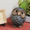 信楽焼きふくろう　親子フクロウ　子(青銅)　陶器フクロウ置物［fu-0008］|ふくろう