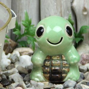 信楽焼 動物 ミニ亀(緑色) 信楽焼かめ置き物［ok-0076］ - まるいち本店