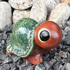 信楽焼 動物 6号福亀おきもの火色 信楽焼かめ［ok-0028］ - まるいち本店