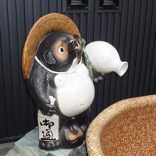 信楽焼 湯差し口 タヌキ湯差し口！ 信楽焼き陶器の吐水口！ 陶器浴槽と