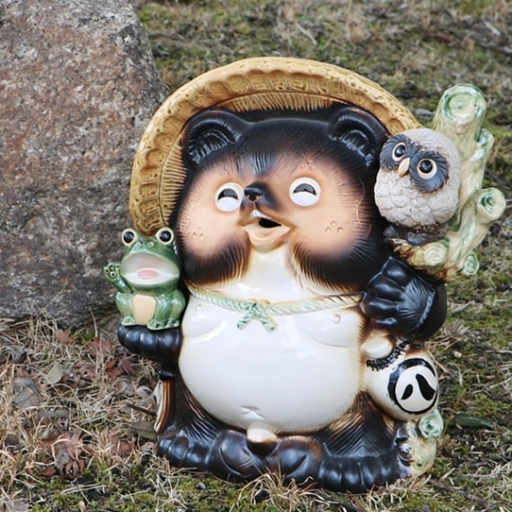 信楽焼 たぬき 信楽焼きたぬき 13号満願成就狸(笑い目) 陶器タヌキ［ta