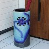信楽焼かさたて　ブルーあじさい　傘立て　陶器　［kt-0316］|傘立て