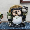9号満願成就狸(笑い目)　信楽焼き狸　陶器タヌキ　［ta-0281］|たぬき