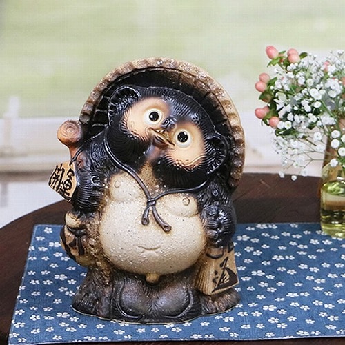 信楽焼 たぬき 信楽焼きたぬき 8号古信楽風開運狸 陶器タヌキ 狸置物