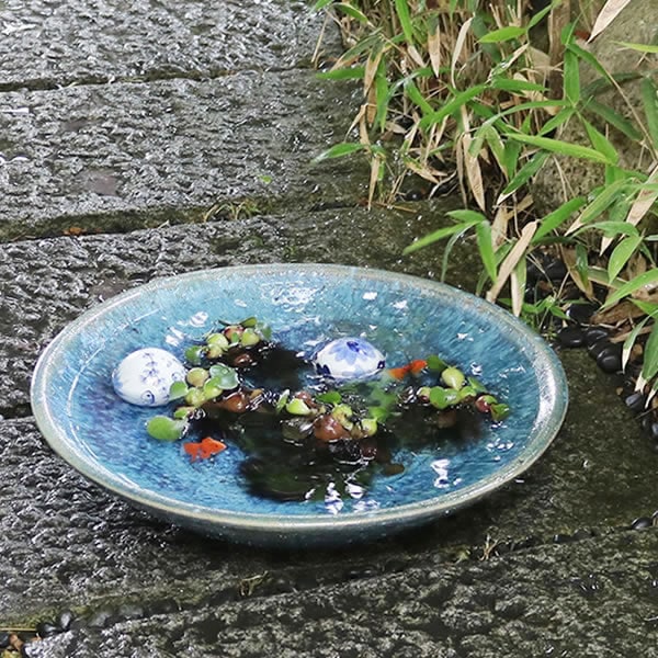 青 ビードロ 火鉢 めだか鉢 金魚鉢 青 ビードロ 火鉢 めだか鉢 金魚鉢 【公式通販】