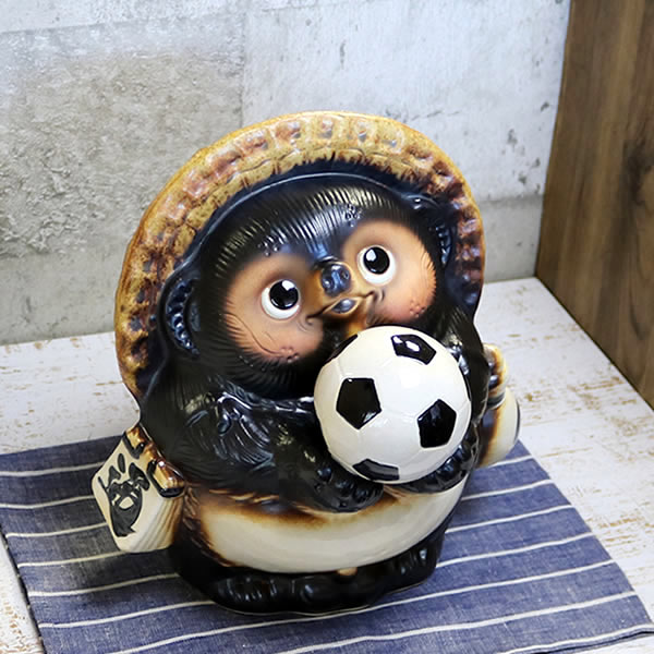 信楽焼 たぬき 信楽焼 9号サッカー狸 陶器タヌキ 狸 しがらき やきもの
