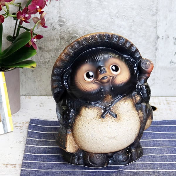 信楽焼 たぬき 信楽焼きたぬき 7号古信楽風福タヌキ 陶器タヌキ 狸置物