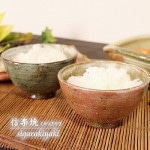 信楽焼 松葉・桃花夫婦飯碗 w310-03_04|飯碗|うつわ