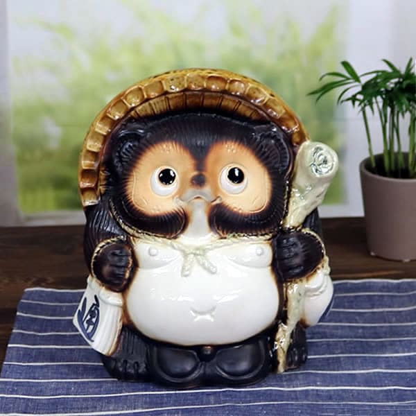 信楽焼きタヌキ 置物 陶器 信楽焼 たぬき 信楽焼きたぬき 7号福タヌキ 陶器タヌキ 狸置物 ［ta