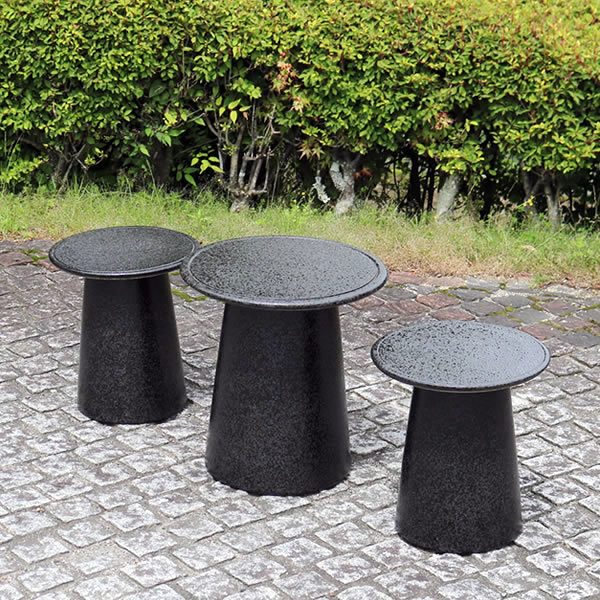 信楽焼 ガーデンテーブル 黒スパタミニテーブルセット ガーデン