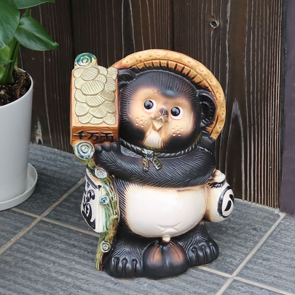 信楽焼 たぬき 信楽焼たぬき 千両箱持ち狸 陶器タヌキ しがらきやき 狸