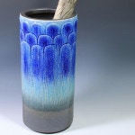 信楽焼 青ガラス釉傘立て 陶器 おしゃれ kt-9000|傘立て