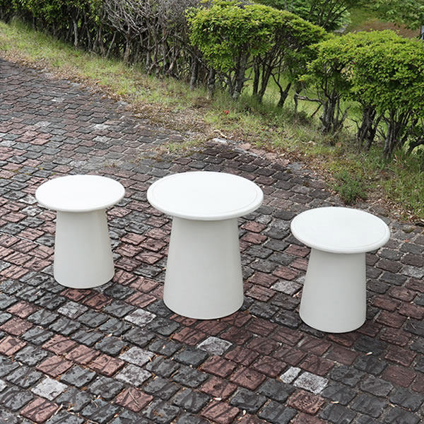 信楽焼 ガーデンテーブル 白マットミニテーブルセット ガーデン