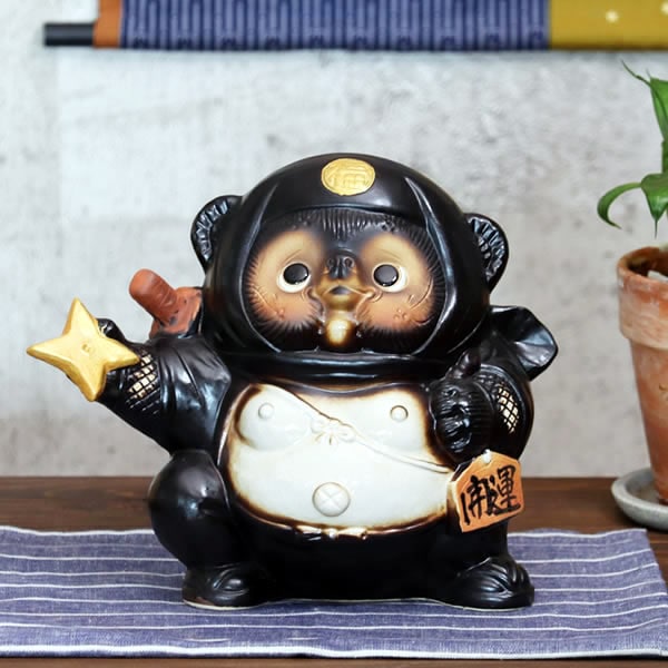 信楽焼 たぬき 信楽焼きたぬき 手裏剣忍者たぬき ニンジャ狸 陶器