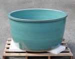 信楽焼き陶器浴槽　丸型　直径1200×高さ600mm　緑なまこ色
