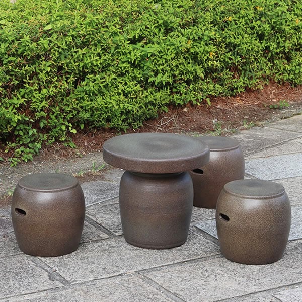 信楽焼テーブルセットのうちテーブルのみ　セット売りです 信楽焼 ガーデンテーブルセット 4点