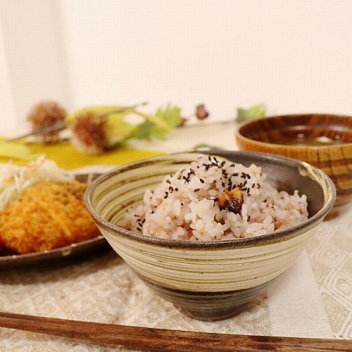 信楽焼 紫黒刷毛目 飯碗 茶碗