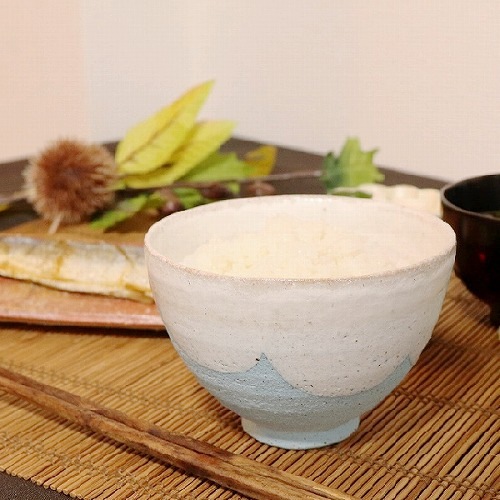 信楽焼 潮騒(ブルー) 飯碗 茶碗
