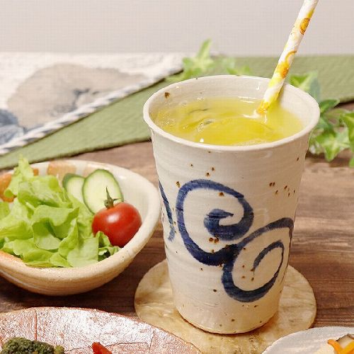 水面唐草(青) フリーカップ