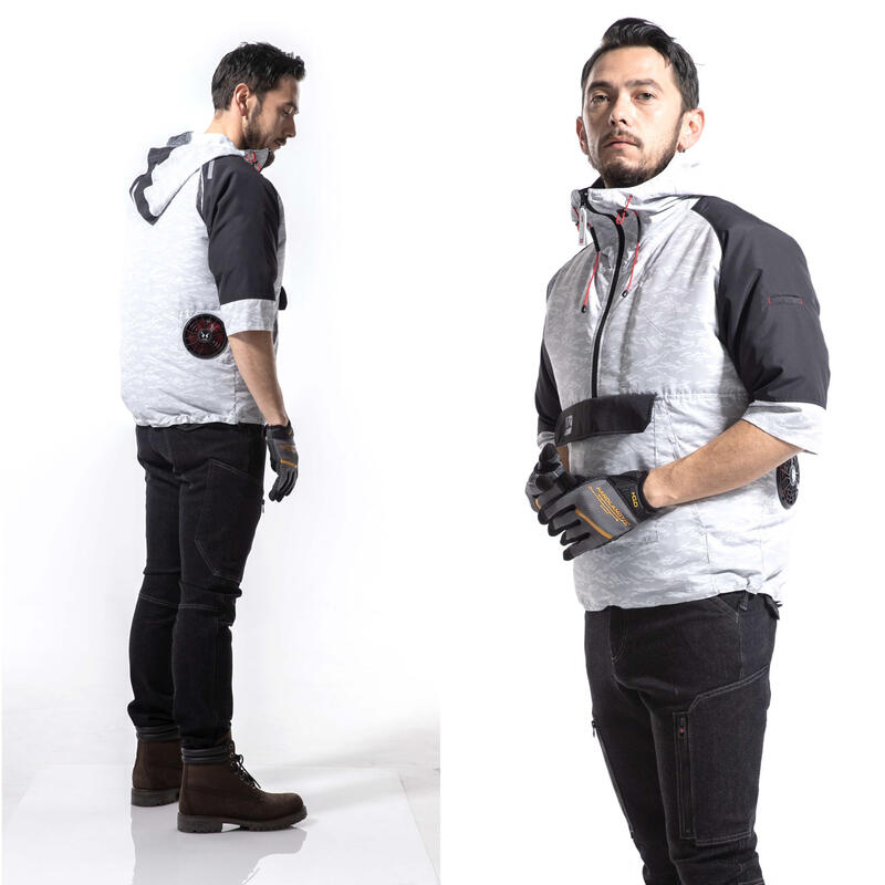 MK-300 MHAK空調風神服フード付きヤッケ7分袖 ベストのみ(ファン・バッテリーは付いていません!)