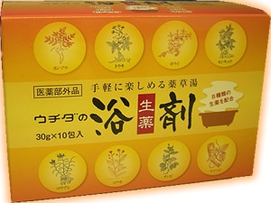 【ウチダ和漢薬】トウキ(とうき 当帰)がはいった入浴剤　ウチダの生薬浴剤 30ｇ×10包