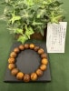 屋久杉高級あぶら木ブレスレット1217玉無塗装（内周17）　6059