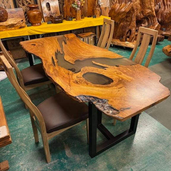 サイドテーブル　無垢材　屋久杉　レジン 屋久杉レジン ダイニングテーブル（椅子は別途）182 | 屋久杉