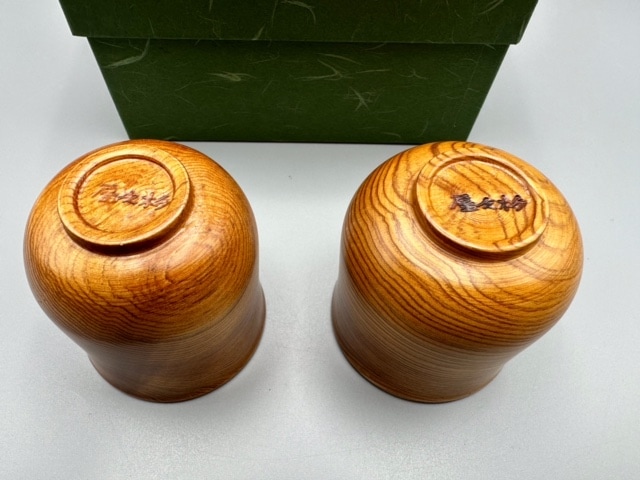 屋久杉ハンドメイド 木製 ぐい呑み2個セット 屋久杉ぐい呑み 2個セット 612 | 屋久杉小物・文具,お湯呑み