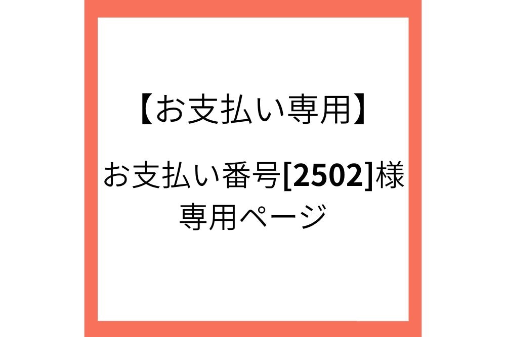 【お支払い専用】お支払い番号[2502]様専用ページ