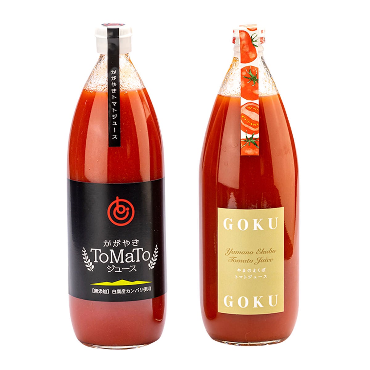 山形県産 トマトジュース 飲み比べセット〔かがやきトマトジュース1000ml、やまのえくぼトマトジュース1000ml〕山形県 さいとう食品