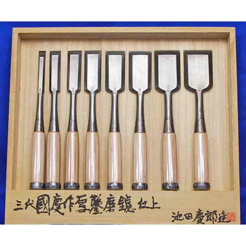 鑿 　叩き鑿 　花梨柄　刃巾　寸4　1寸　7分　5分強　5分弱　5本　送料￥５１０　大工道具　　中古品　検索　叩き鑿　追入鑿　のみ　ノミ 大工道具(匠の逸品) 鑿 | パワーツールセンターフジショップ