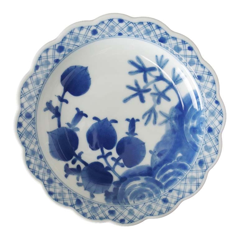 格子草紋 RI花割六〇皿 - すべての商品 - 食器 HatsuZan Online Shop