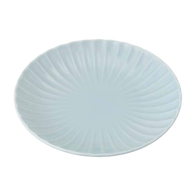 丸型白皿 27cm (12枚セット) スーパー青白磁 5寸皿 強化磁器 約16.2cm 青系 和食器 フルーツ