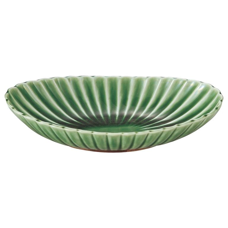 かすみ 緑 楕円皿 中 - シリーズから選ぶ,かすみ - 食器 HatsuZan