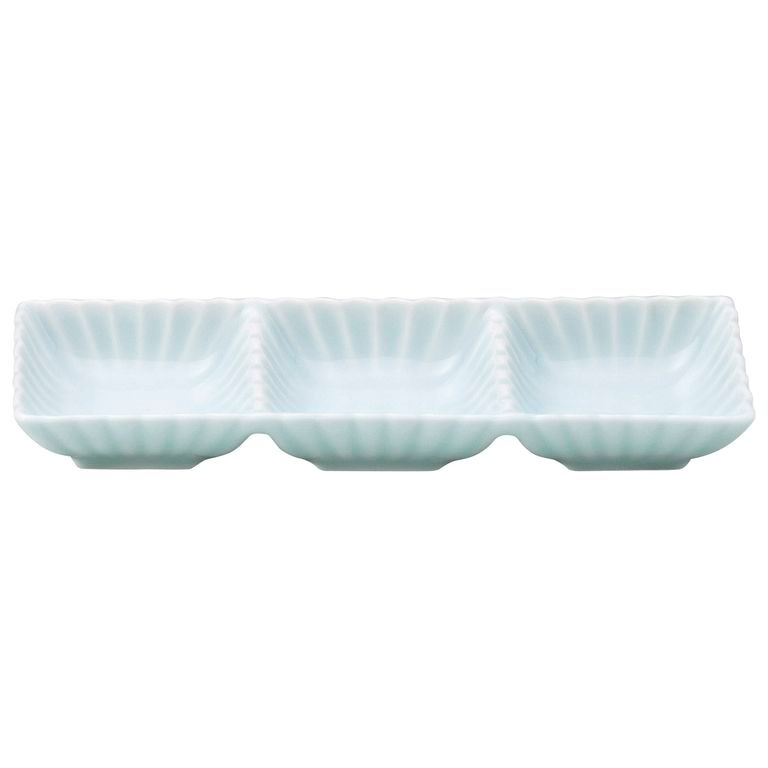 かすみ 青白 3連皿 - シリーズから選ぶ,かすみ - 食器 HatsuZan Online