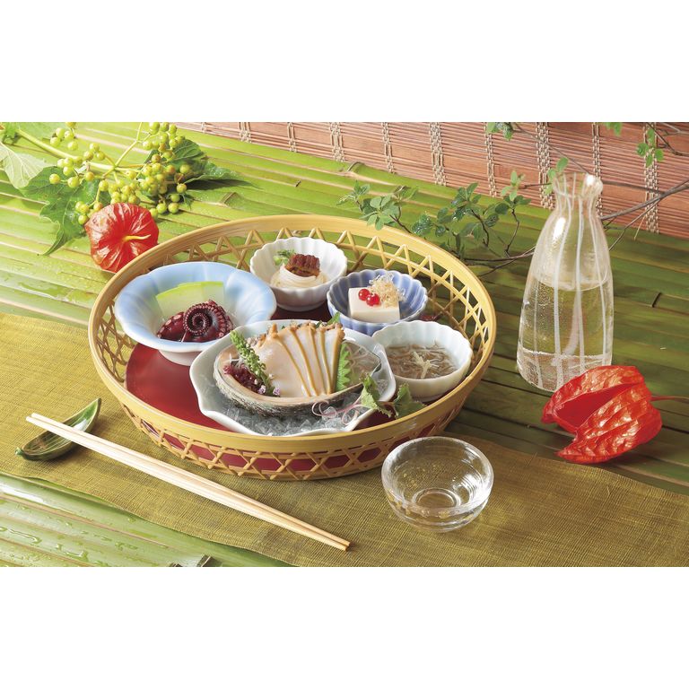 松花堂風トレイ 食器セット .: 松花堂 弁当 九つ仕切り 風