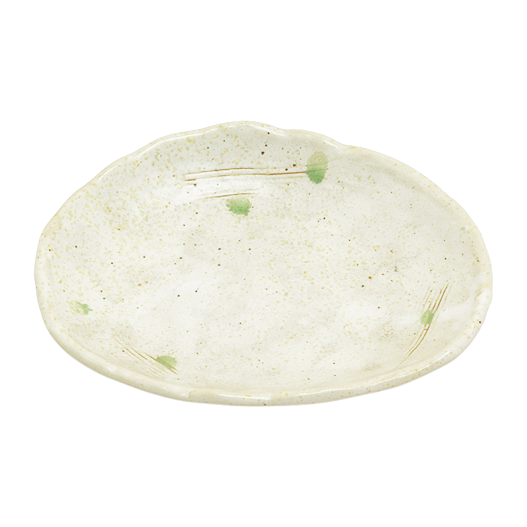 白唐津焼 白唐津 7.0変形刺身鉢 - すべての商品 - 食器 HatsuZan Online Shop