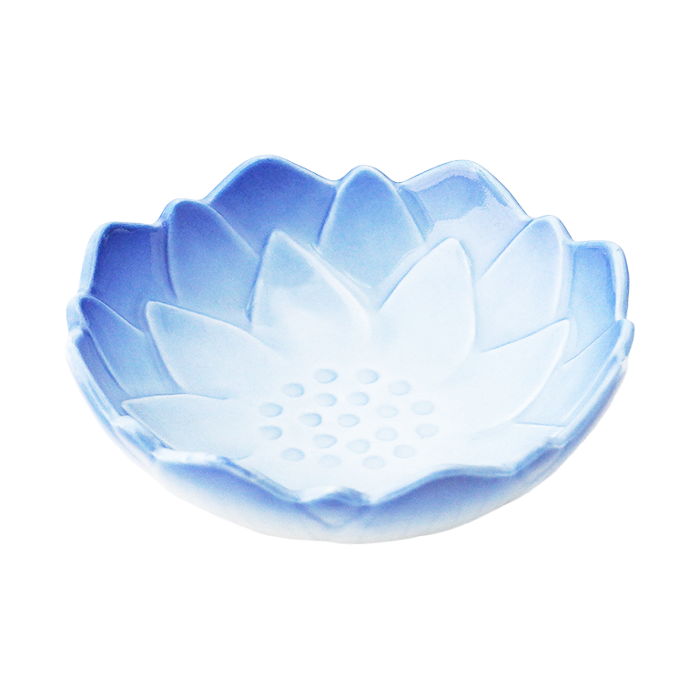 睡蓮鉢 茶碗蓮青 強 ルリ吹 睡蓮形平珍味 - すべての商品 - 食器 HatsuZan Online Shop ハツザン 公式オンラインショップ ヤマハツクリタ株式会社