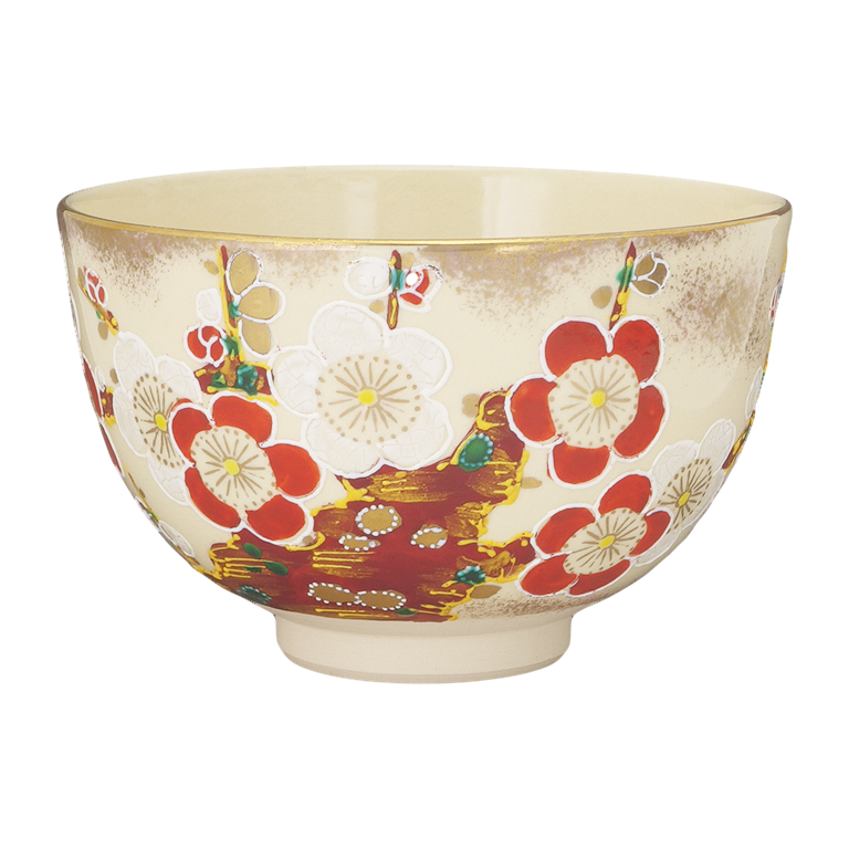 仁清梅の絵茶碗(イッチン仕上げ 隆山作)(化粧箱) - すべての商品 