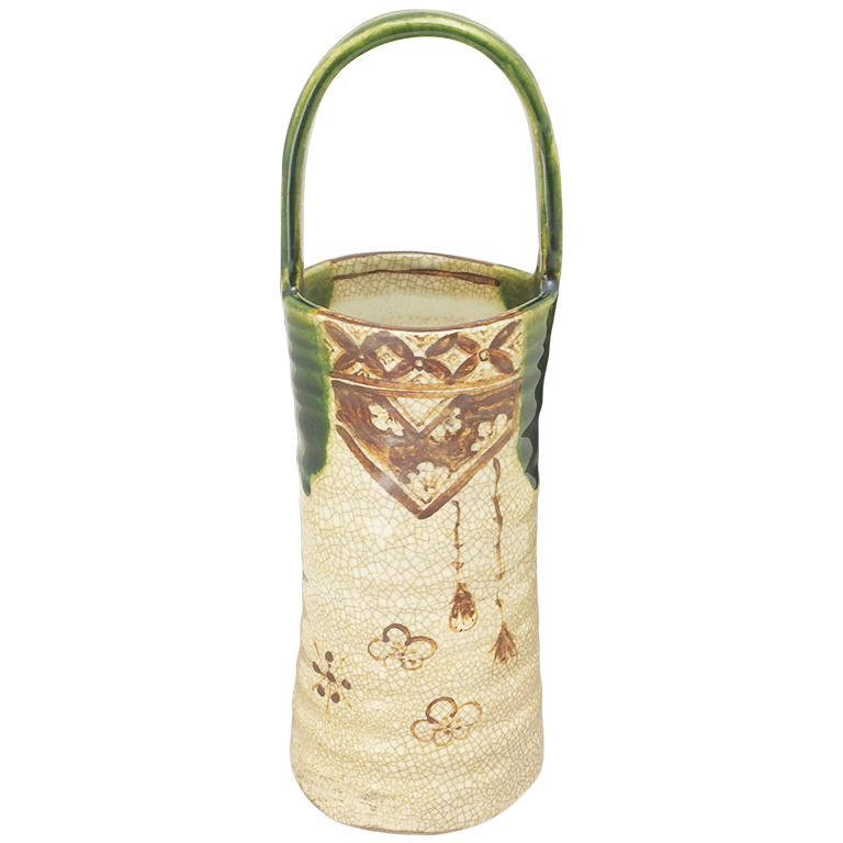 織部　美濃陶器花入 木箱付き　康景 織部 美濃陶器花入 木箱付き 康景 - メルカリ